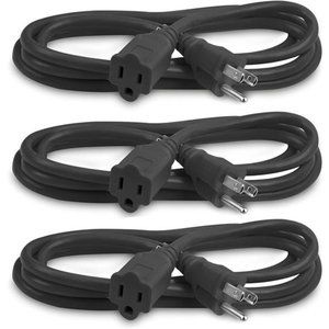 Heavy Duty Extension Cord/Wire Power Cable, Single Outlet, 10 Feet, (3 Pack)